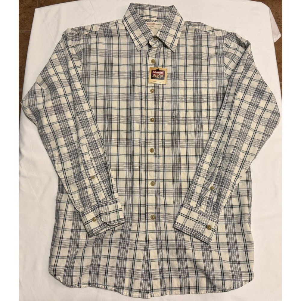 Wrangler Men's Long Sleeve Button Up Shirt - Size S - NEW With Tags - 100%Cotton